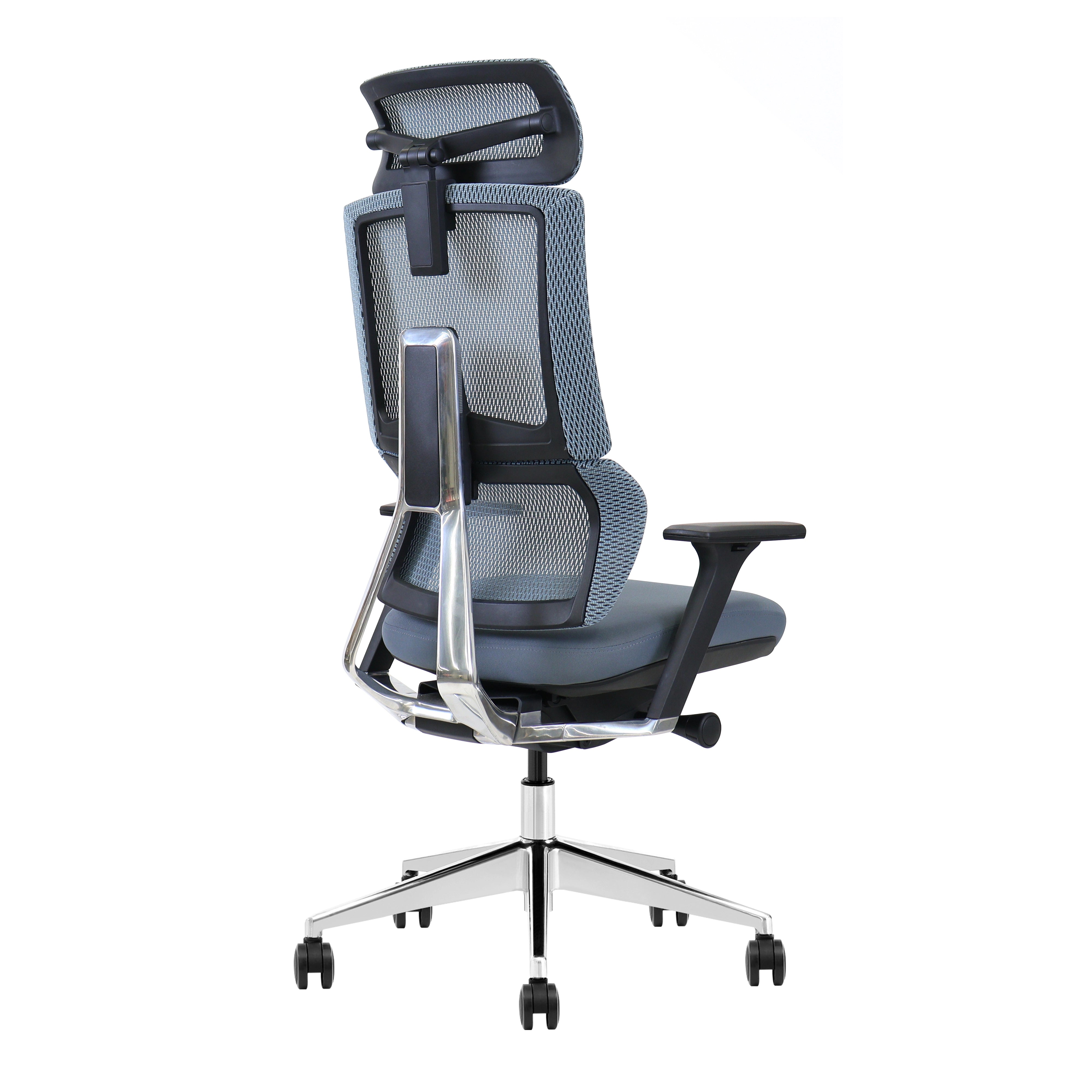 AuraErgo X6 ergonomic chair with aluminum frame and reinforced nylon fiberglass
