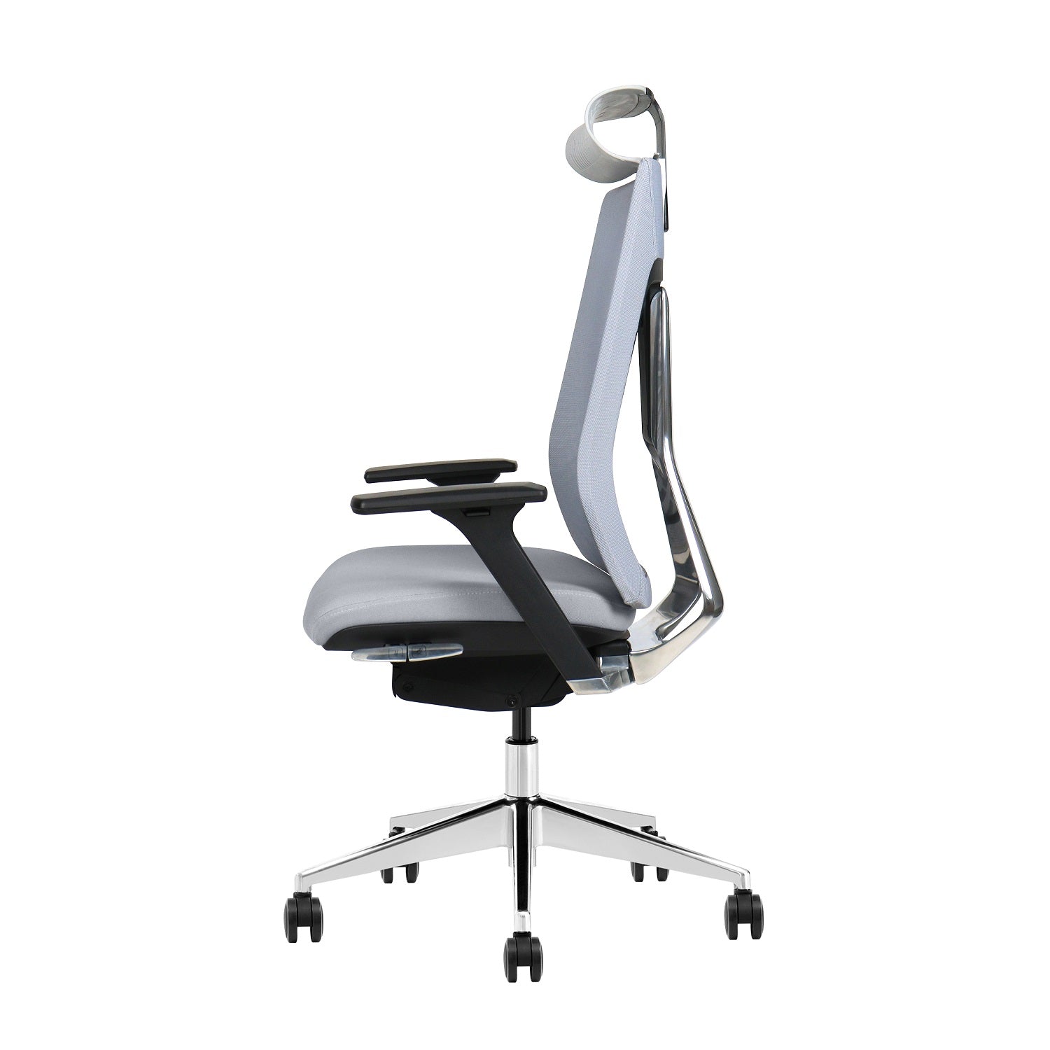 Side view of AIFO X7 ergonomic executive chair with adaptive lumbar support