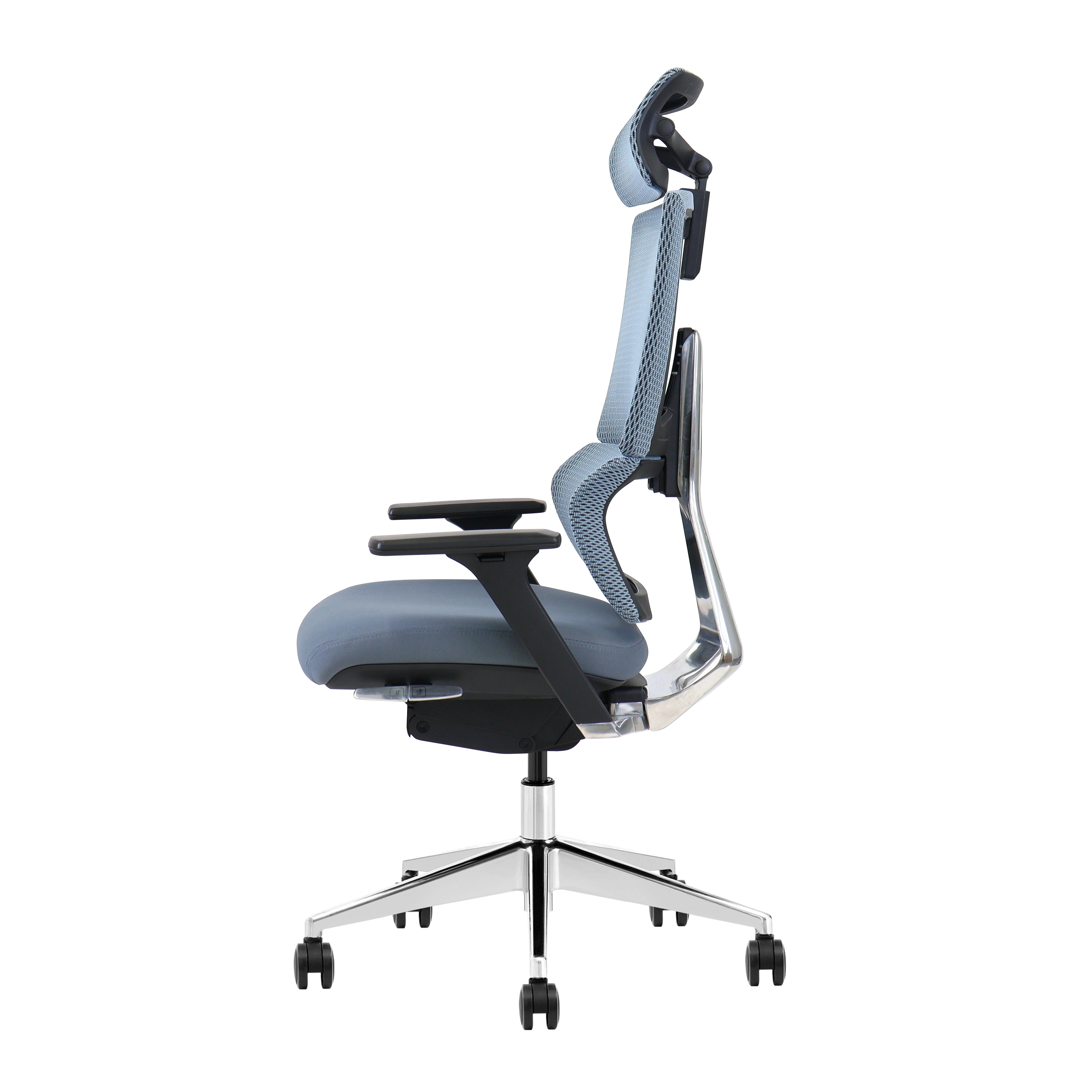 Side view of AuraErgo X6 with seat depth adjustment and German BOCK chassis